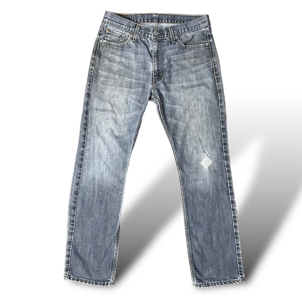 Vintage Levi's 513 Men's Jeans Size 33 Faded Blue Distressed Denim